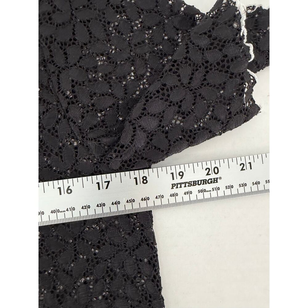 Zara Women’s Small Black Floral Lace Sheer Short Sleeve Blouse Top Romantic - Picture 7 of 10